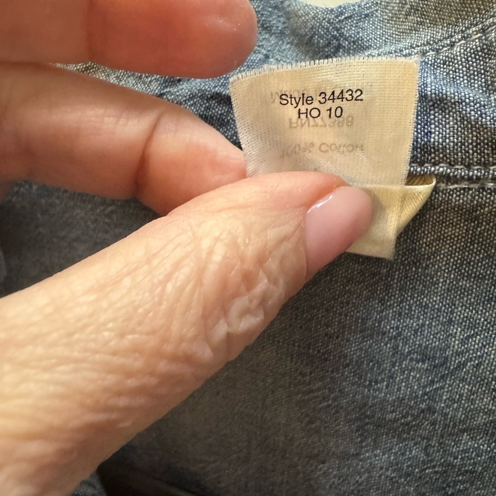 J. Crew Blue Kids Button Down Shirt with Ruffles - Picture 5 of 7